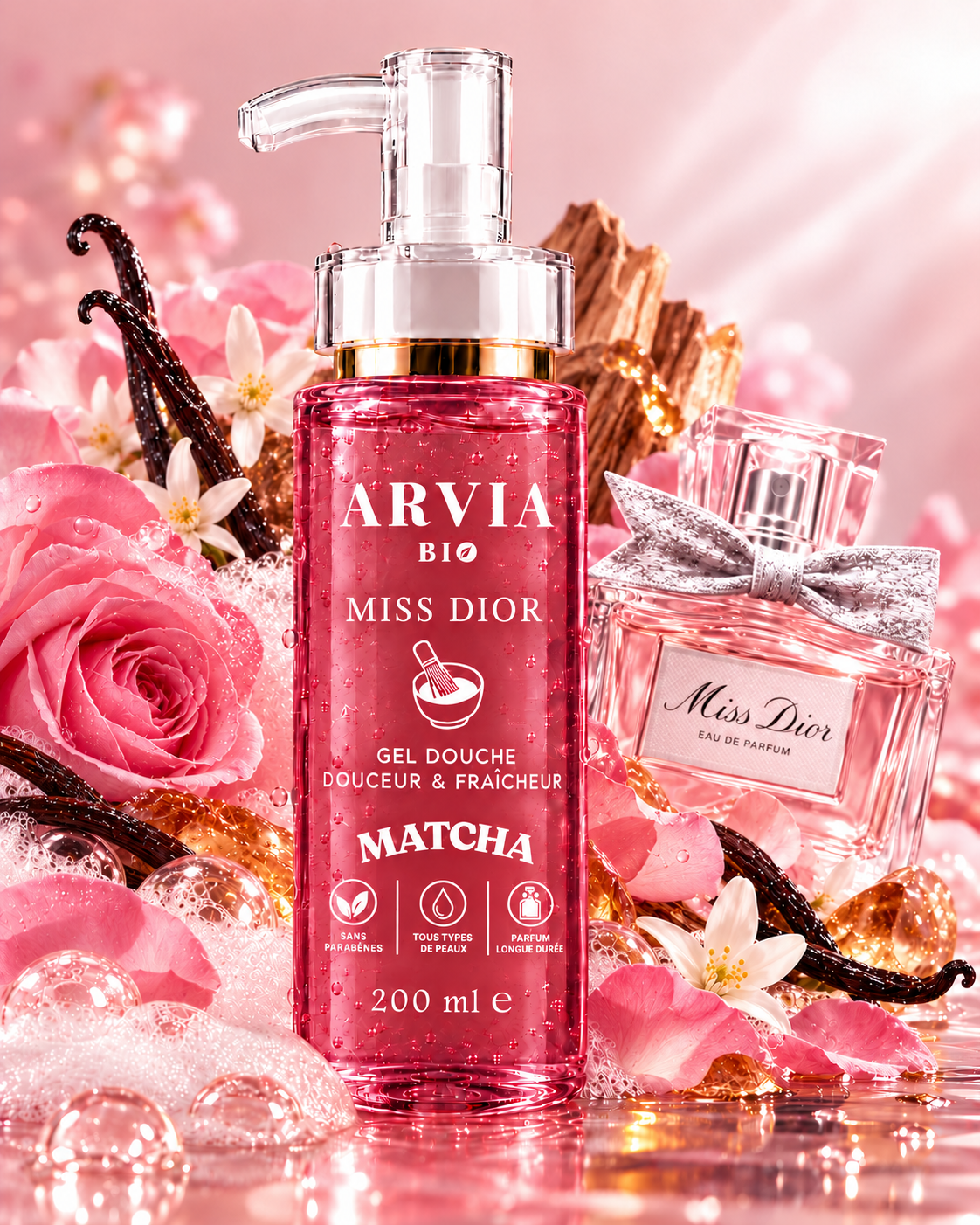 ARVIA Gel Douche au Matcha – Inspiration Miss Dior