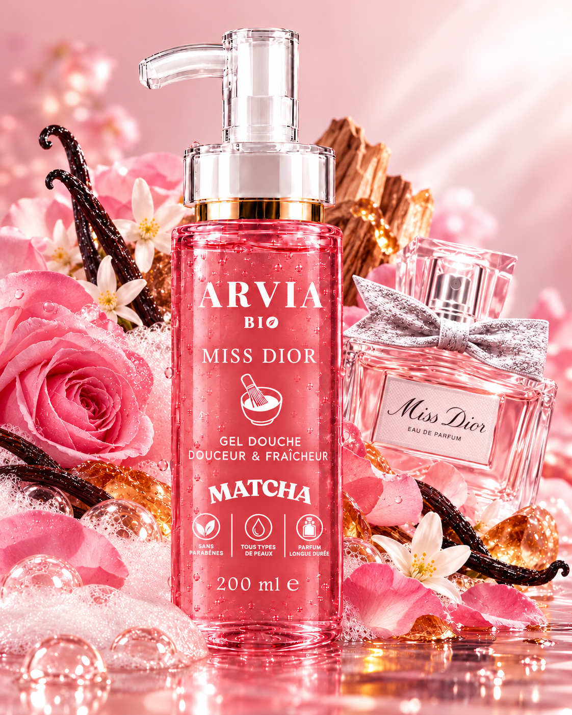 Arvia - Pack de 4 Gels Douches Parfumés